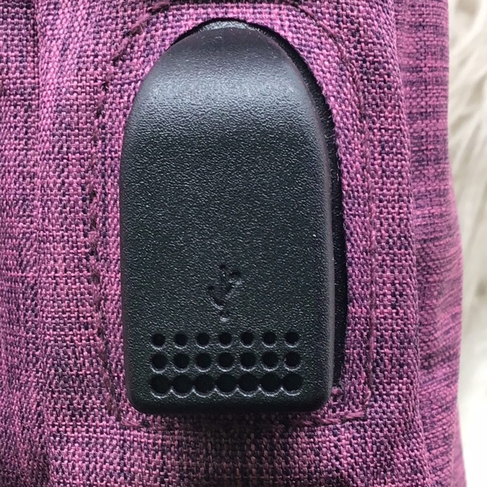 Nupouch Antitheft Purple Canvas Crossbody Bag - Picture 8 of 12